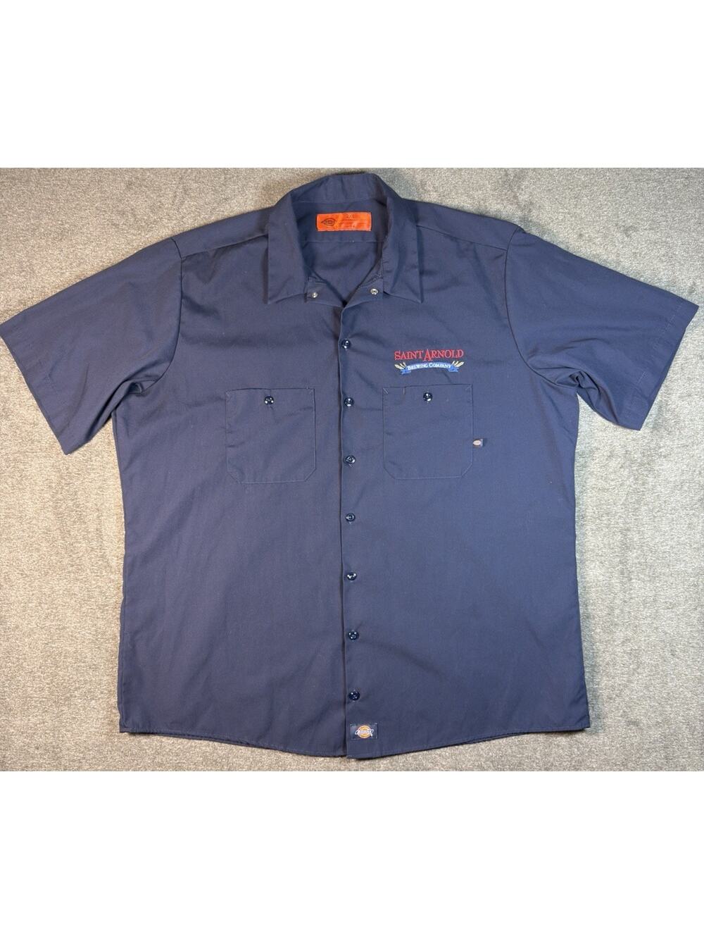 Saint Arnold Brewing Dickies Work Shirt Mens 2XL Blue SS Button Down Uniform - Picture 1 of 7